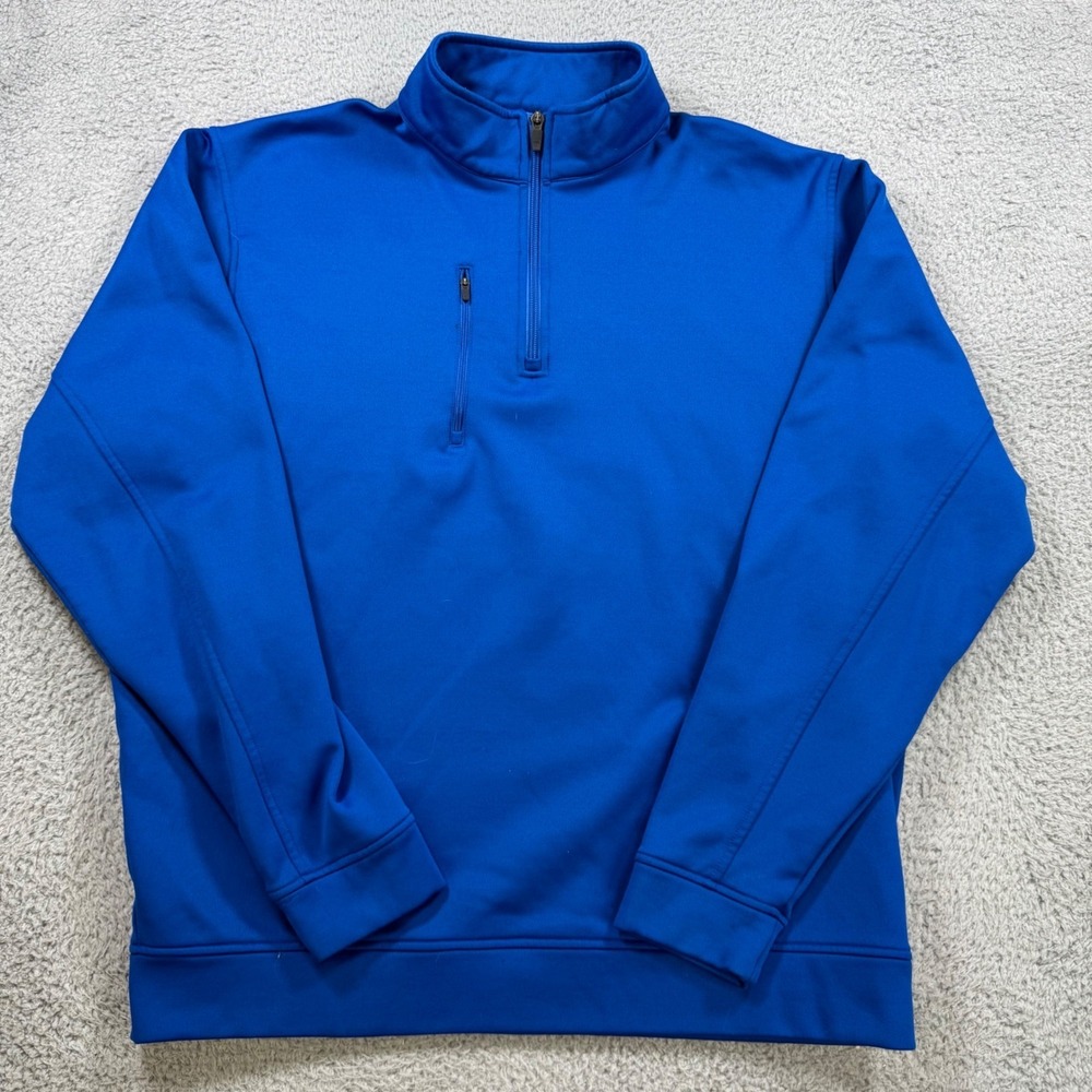 Peter Millar Warmth Mens XL Royal Blue Quarter Zip Pullover Chest Pocket